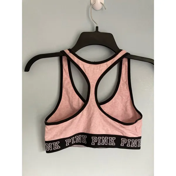 Victoria's Secret PINK Sports Bra Small Pink and Black Activewear Sportswear - Image 4