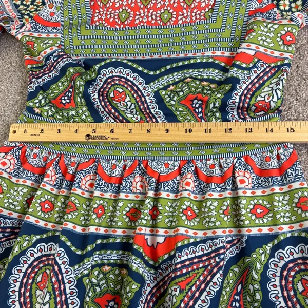 Gretchen Scott Paisley Park Dress XS‎ Square Neck Boho Midi Resort Preppy Artsy - Image 9