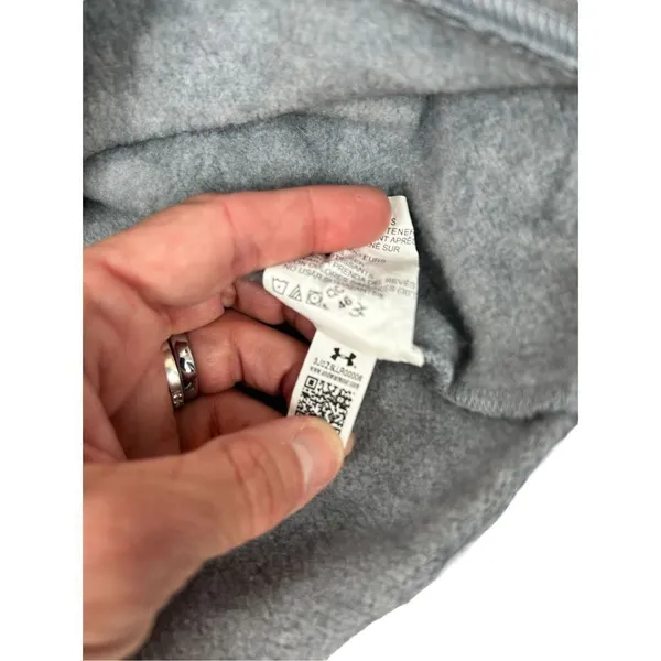 Under Armour Womens Project Rock Taped Fleece Gray S Sweatshirt 1346014-035 - Image 8