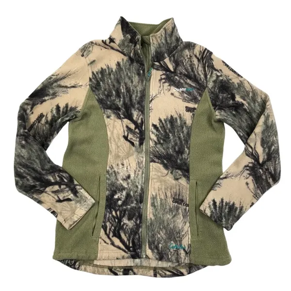 CABELA'S Colorblock Fleece Jacket Women M Green Full Zip Outdoor Camping Travel - Image 5