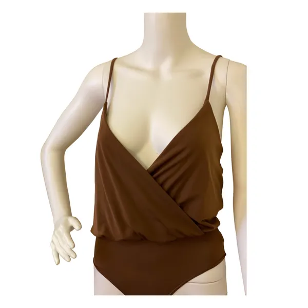 Wearever Brown Low Cut Bodysuit - Image 5