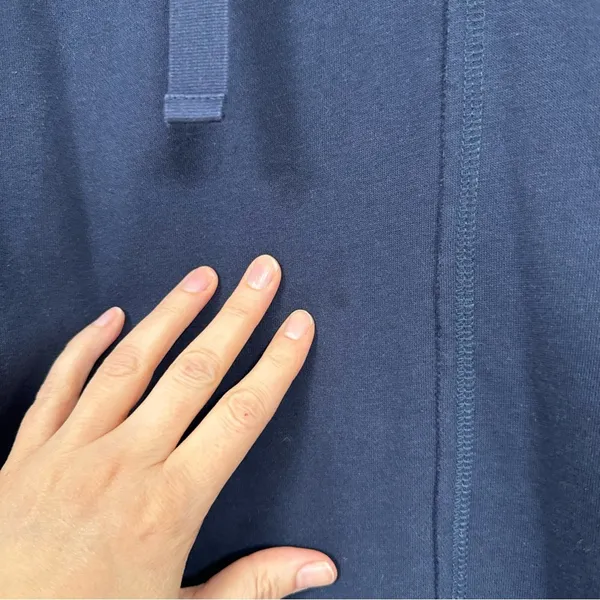Sweaty Betty Navy Blue Oversized Hoodie Sweatshirt Women’s 8 Exposed Seams - Image 3