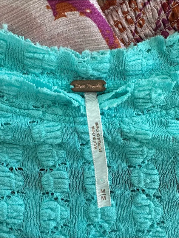Free People Maggie Top in Aqua Blue - Image 8