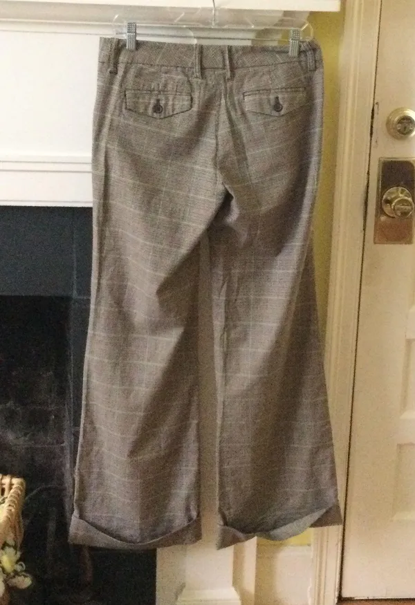 Gap Vintage Y2K Stretch Glen Plaid Flare Cuffed Trousers - Sz 6 - Image 14