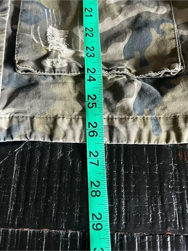 Love Tree Women's Camo Distressed Utility Jacket Size M - Image 8