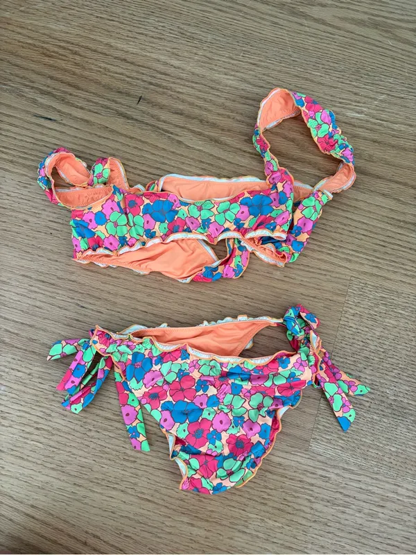 Frankie's Bikinis Orange Floral Tie-Side Bikini - Image 4