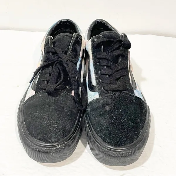 Vans‎ Size 7 Velvet Tie Dye And Black Old Skool Platform RARE Womens - Image 2