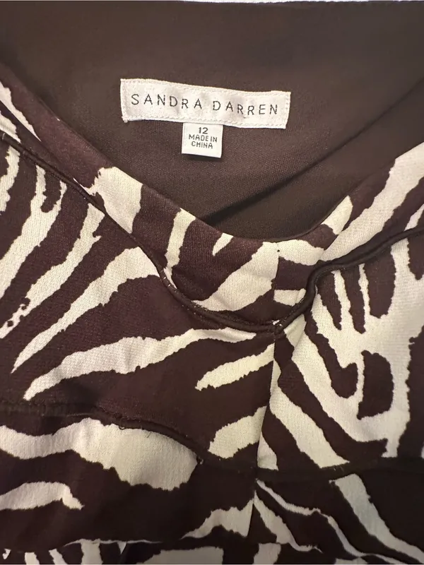 Sandra Darren Brown & White Zebra Print top - Image 2