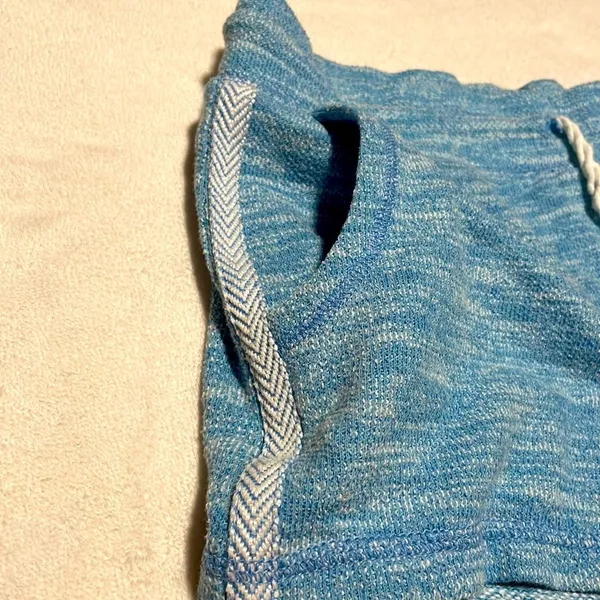 Aerie- Heather Blue Boho Cotton Shorts with Drawstring & Stripes- Size Medium - Image 7