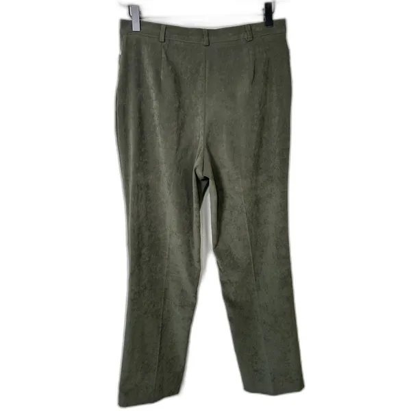 Tribal Women's Army‎ Green Stretch Extensible Suede Feel Business Pant Trouser 4 - Image 2