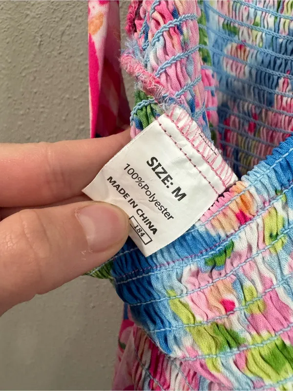 Smocked Floral Wide-Leg Jumpsuit in Pink & Blue - Image 7