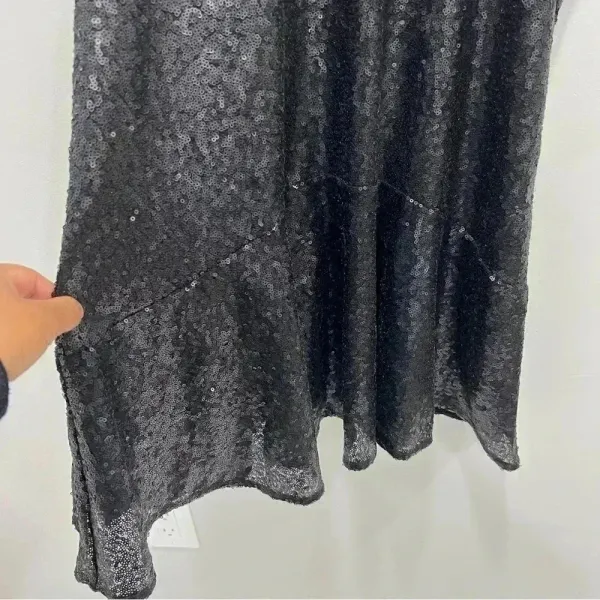 Free People blue sequin liquid shine mini dress M concert cocktail party - Image 5