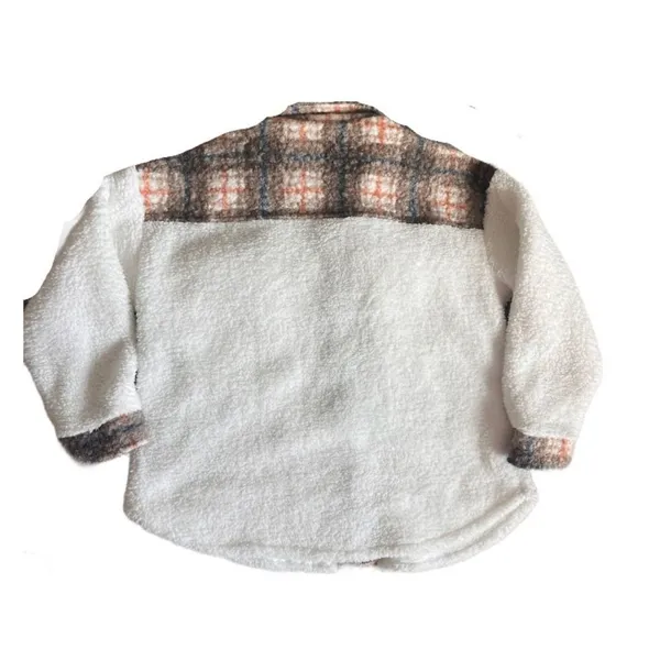 Prissy Jane oversized shacket xl plaid contrast fuzzy Sherpa jacket - Image 4