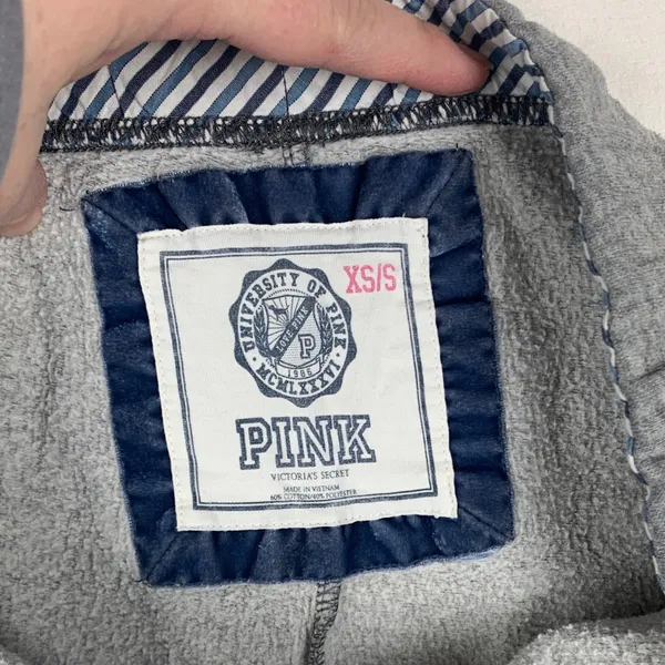 Pink Victorias secret xs small medium Gray Sweatpants y2k university - Image 3