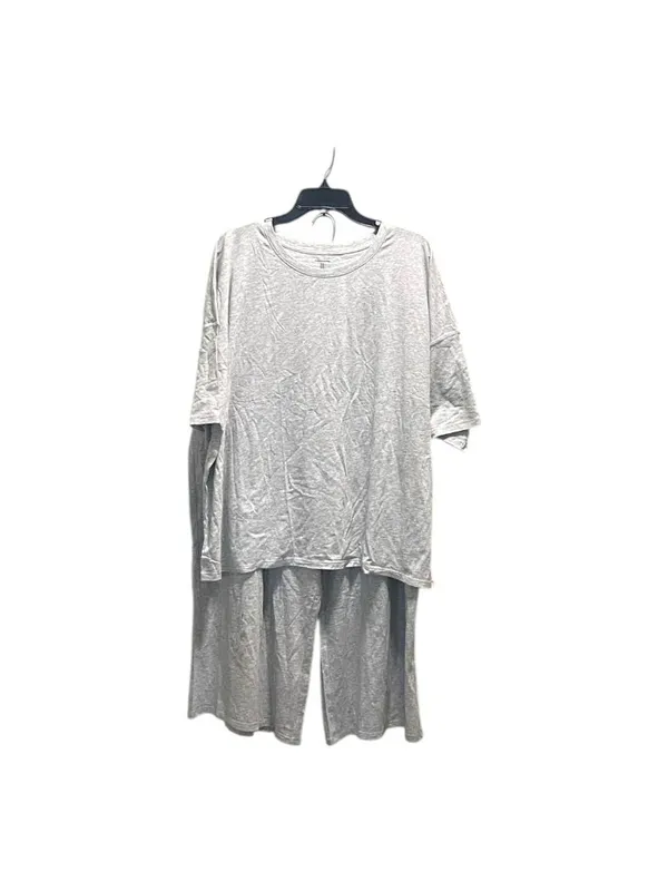 Boutique 2 Piece Lounge/Pajama Set Gray Size XXL NWT Neutral Athleisure Casual - Image 2