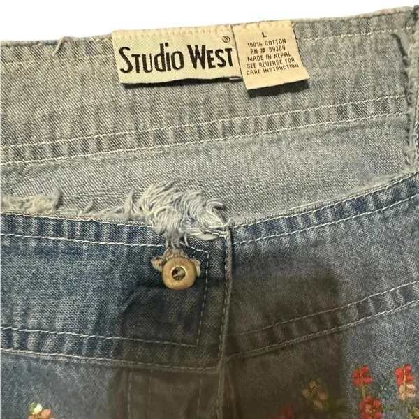 👖 Vintage Studio‎ West Women’s Denim Shirt Jacket L 👖 - Image 3