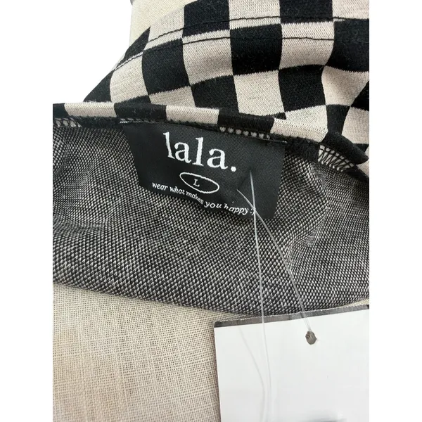 Dressed in Lala Checkerboard Crop Tank Top Black White NWT Size Large‎ - Image 8