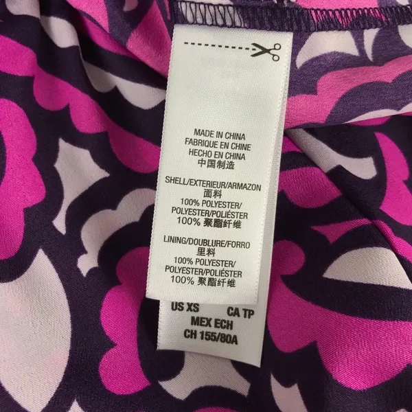 Juicy Couture Purple Print Tunic Shirt Dress Sz XS Colorful Maximalist - Image 9