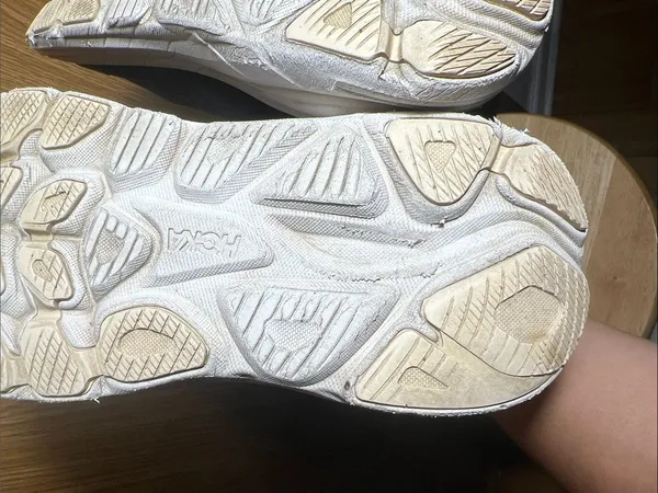 Hoka Black and White Women’s Athletic Running Shoes with Pink Accents - Image 6