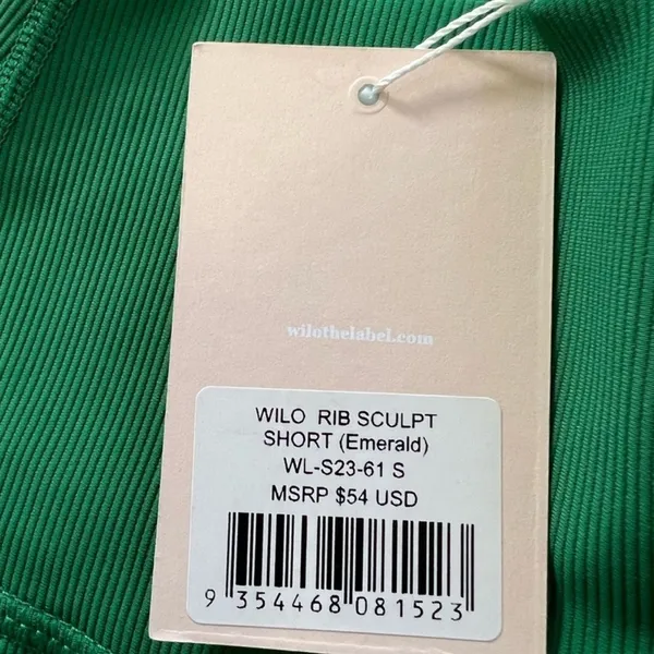 NWT Wilo The Label Emerald Green Biker Athletic Shorts- Size Small - Image 7