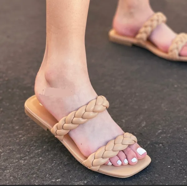 Soda Nude/natural vegan Leather Straps Sandal - Image 4