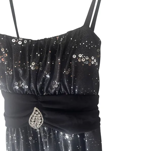 Rockin Town Y2k 2000s Size Small Sequin Whymsical‎ Feather Mini Going Out Dress - Image 4