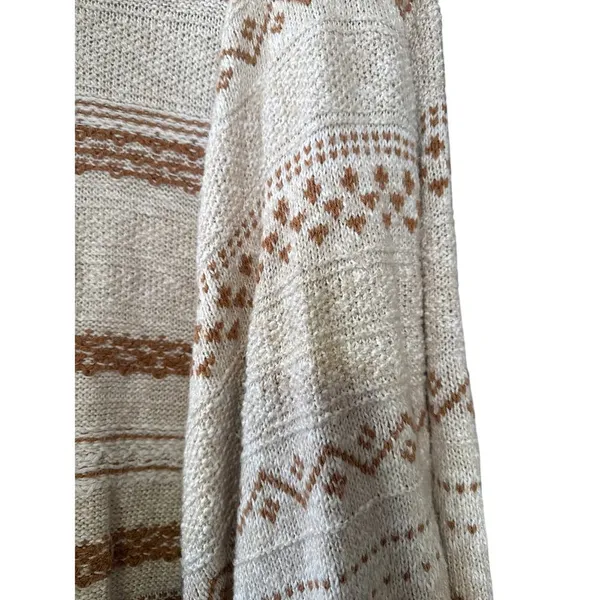 Old Navy Sweater Open Cardigan Fringe Drape Oatmeal SzXL‎ - Image 3