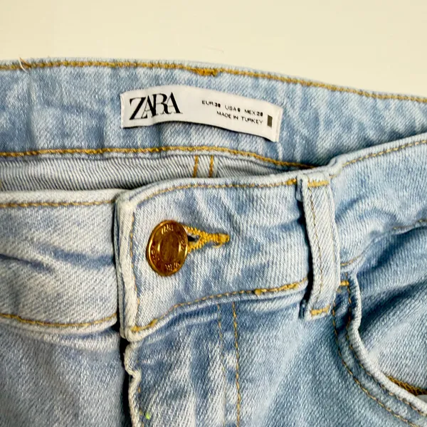 Zara High Waisted Flare Jeans Light Wash Size 6 EUR 38 - Image 13