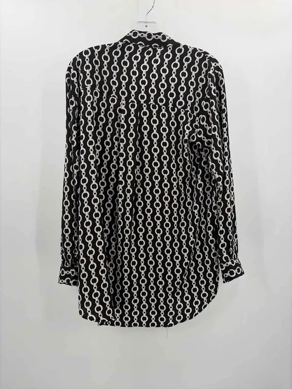 ✨ Zara Black & White Chain Print Button-Down Tunic / Shirt Dress (Size M) ✨ - Image 3