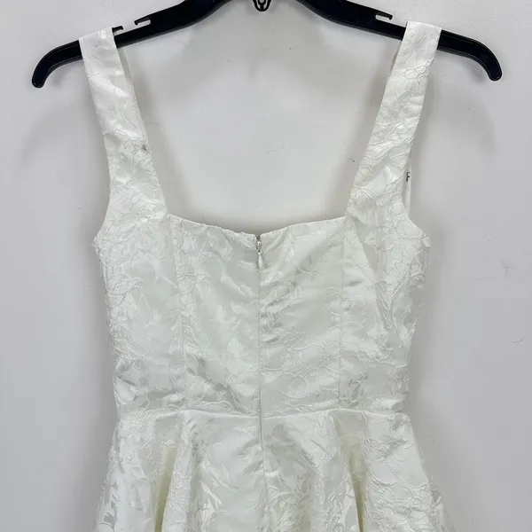 Lulus Radiant Flair Ivory Floral Jacquard Bustier Skort Romper Bridal XS NWT - Image 11