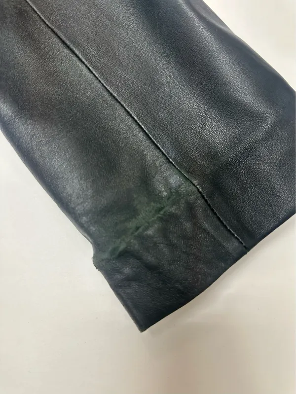 MLC Black Leather Zipper Jacket with Pockets and Acetate Lining | Size XL - Image 7
