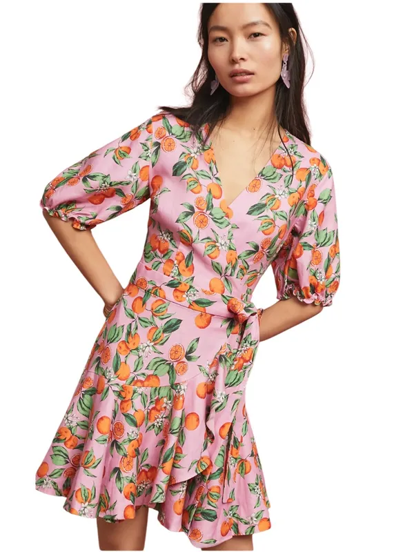 Finders Keepers Aranciata Wrap Dress Size Small - Image 3
