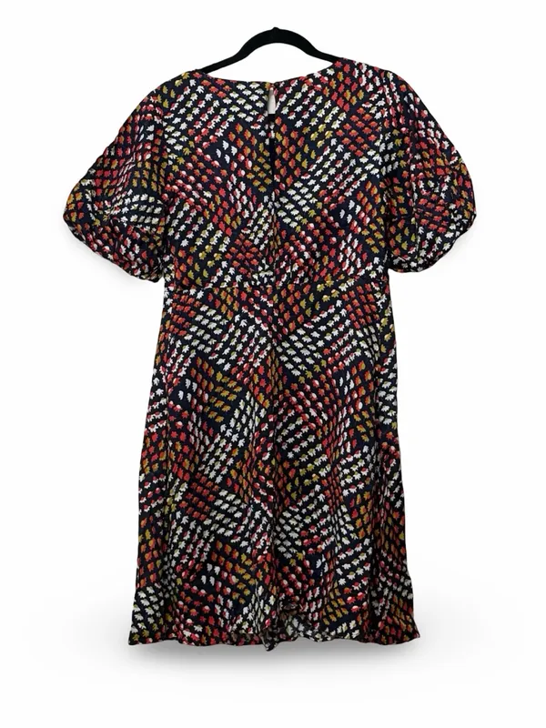 NWT ANTHROPOLOGIE MAEVE Melody Geometric Puff Sleeve Mini Dress Sz S - Image 3