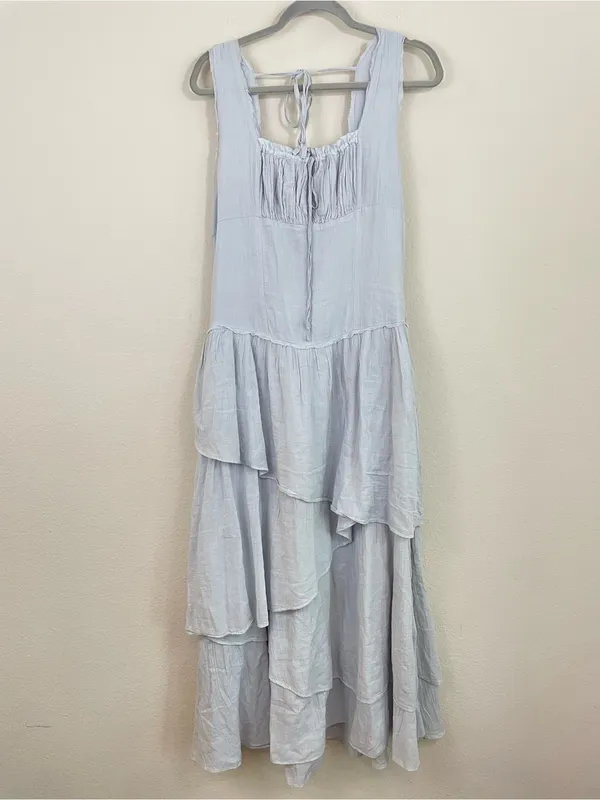 Free People In My Dreams Midi Dress in Pearl Blue Size Large - Image 3