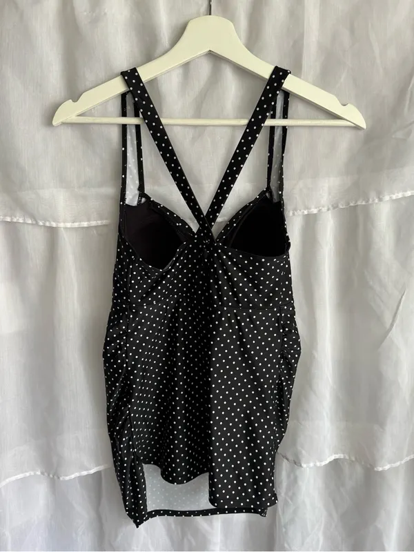 Motherhood Maternity Polka Dot Tankini Swim Top - Image 4