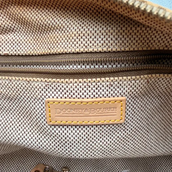 Dooney & Bourke Monogram Satchel Hand Bag Purse Womens Brown Tan Vintage K802423 - Image 4