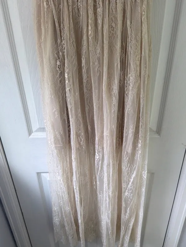 Wishlist Sheer Lace Maxi Dress in Ivory - Image 6