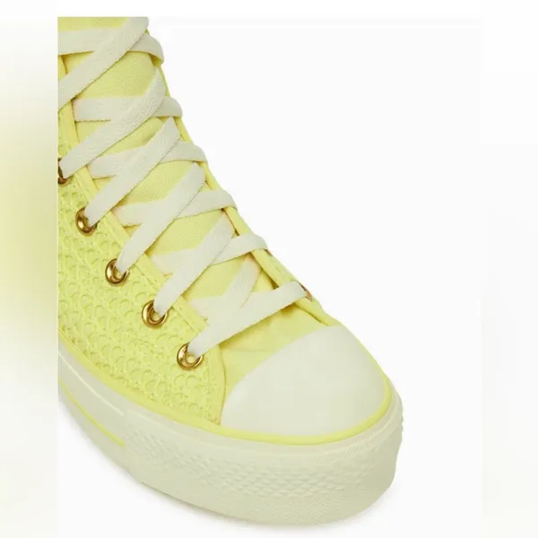Converse nwt size 7.5 Chuck Taylor All Star Lift Platform Knit High Lemon Slushy - Image 4