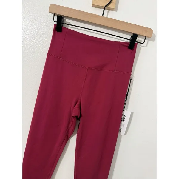 Girlfriend Collective Women’s High Rise Ankle Leggings Burgundy Size S Yoga - Image 2