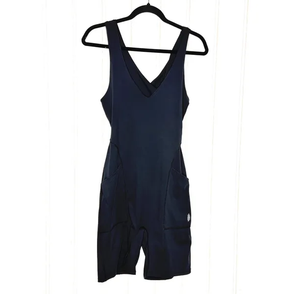 Free People FP Movement Here On Out Black Crisscross Back Activewear Jumpsuit L - Image 4
