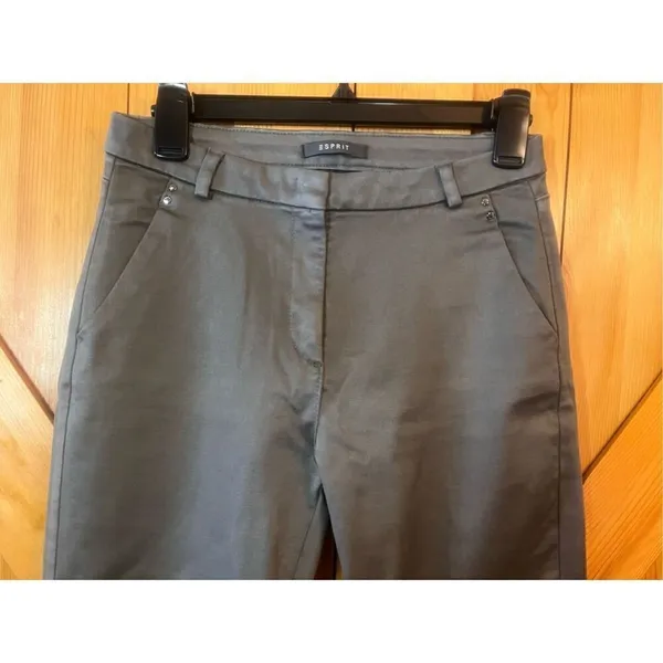 Esprit Womens Pants Size 6 Gray Skinny Leg Zip Ankle(3705) - Image 3