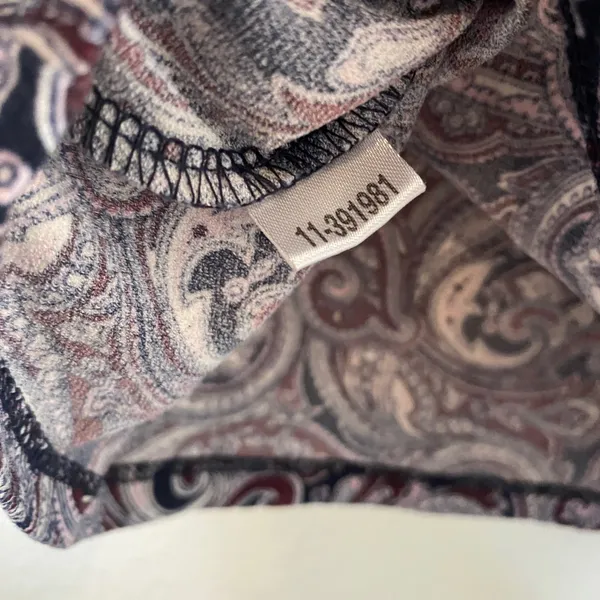 Ann Taylor Dark Feminine Vintage Fairy‎ Grunge Y2K Paisley Boho Blouse L Casual - Image 4
