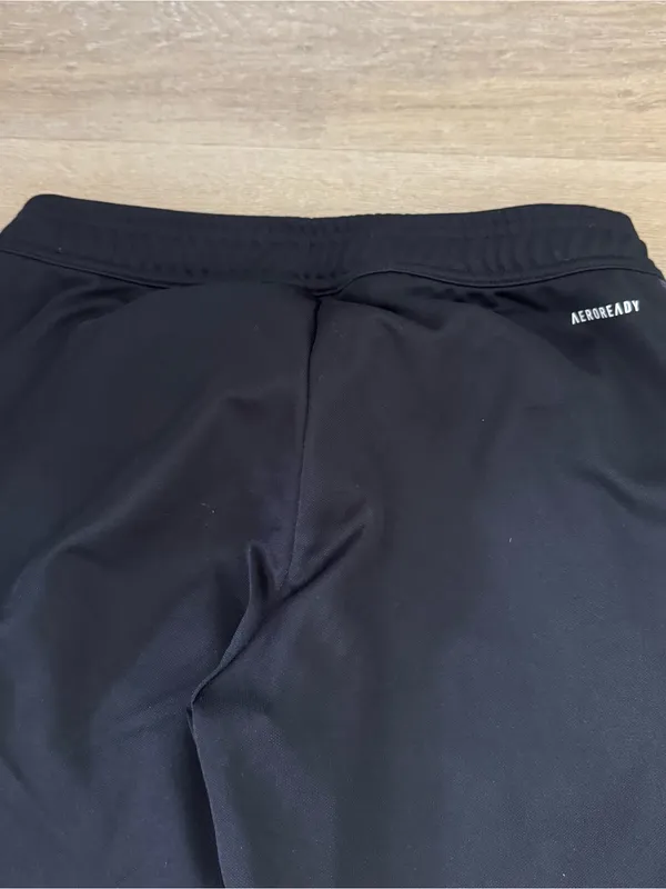 Adidas Black Track Pants with Gray Side Stripes - Image 7