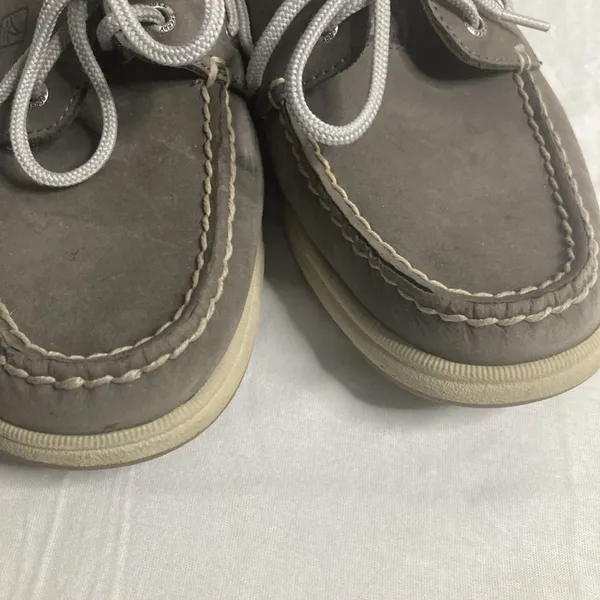 Sperry Top- Sider Womens Gray Leather Sequins Boat Deck Shoes 9M - Image 4