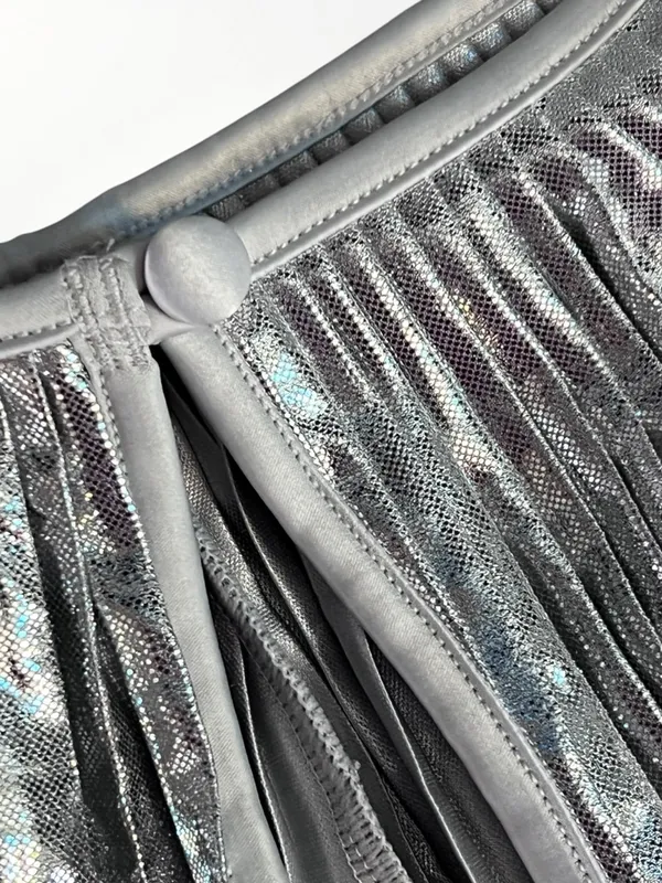 Savage X Fenty Silver Metallic PLEATED LAMÉ SHORT - Image 11