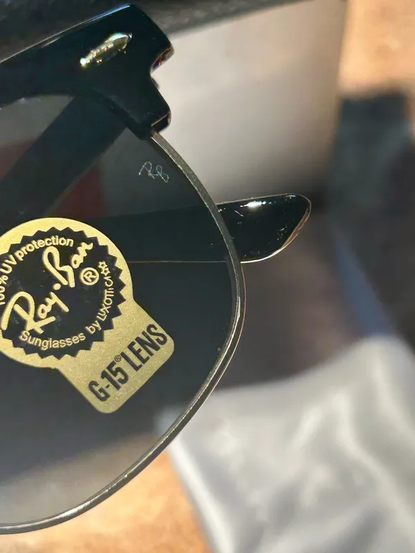 Ray-Ban Clubmaster Black Gold Sunglasses Classic Polarized RB3016 With Case - Image 3