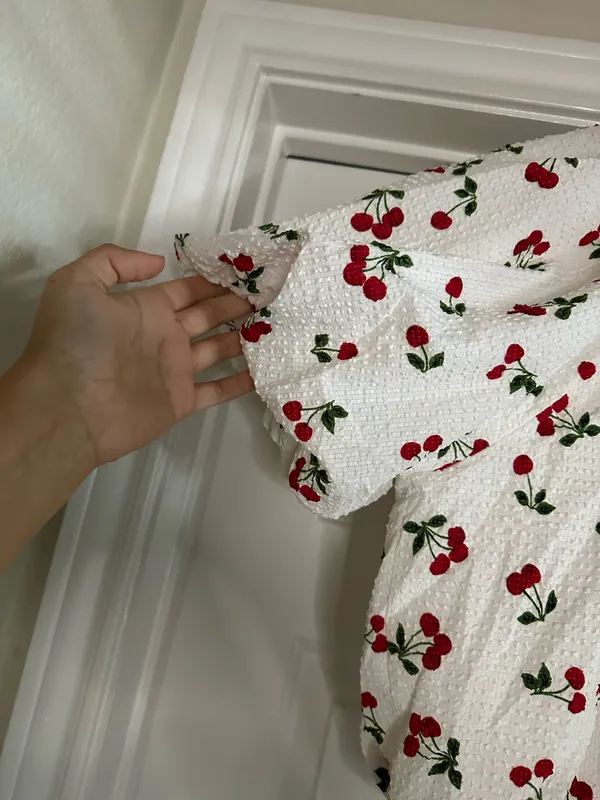 English Factory Cherry Print Skirt And Top Set - Image 5