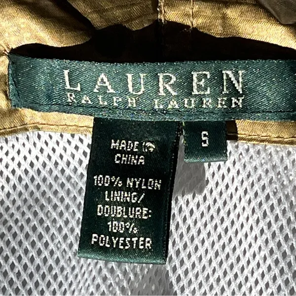 Lauren Ralph Lauren, gold metallic windbreaker. With hood and lined - Image 4