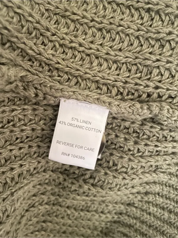 Garnet Hill Maren Linen & Organic Cotton Cardigan Sweater Size Large - Image 6