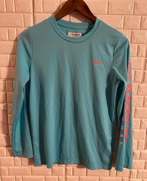 Magellan OUTDOORS Fish Gear Moisture Wicking Long Sleeve T BLUE L 26 L X 17 W - Image 2